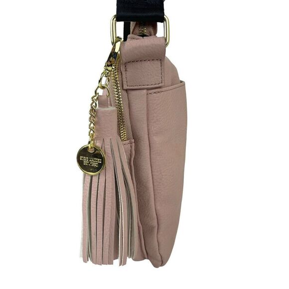 Steve Madden Bglamm Logo Embossed Blush Pink Crossbody Shoulder Bag tassel - Picture 9 of 16